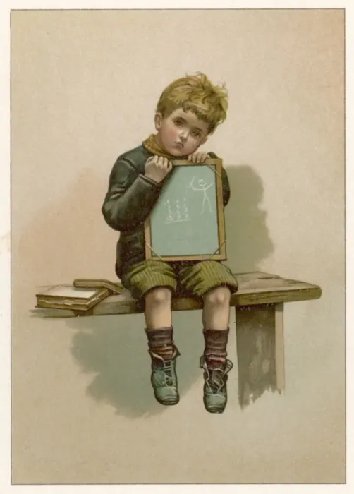 Framed Print : Boy with Slate Print Framed Print : Boy with Slate Print