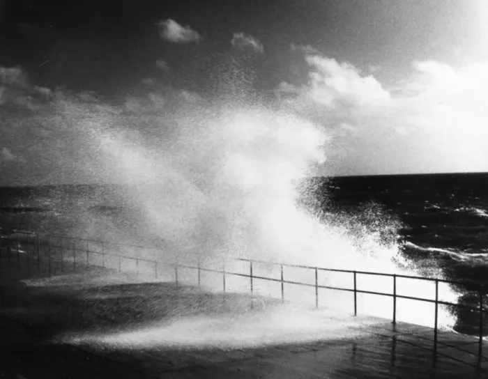 Framed Print : Breaking Waves Print - Seaford, Sussex, England 1960s Framed Print : Breaking Waves Print - Seaford, Sussex, England 1960s