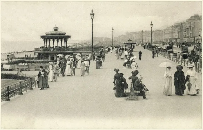 Framed Print : Vintage Brighton Promenade Print 1908 Framed Print : Vintage Brighton Promenade Print 1908