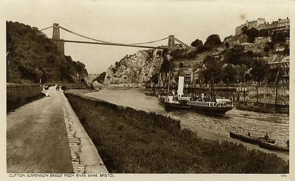 Bristol - Clifton Suspension Bridge from the Riverbank