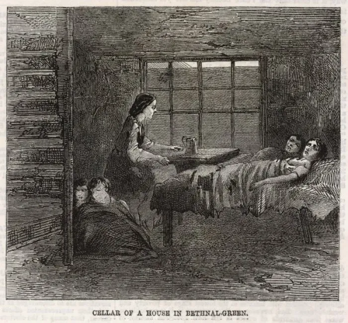 Framed Print : Print of a Bethnal-Green Cellar Interior
