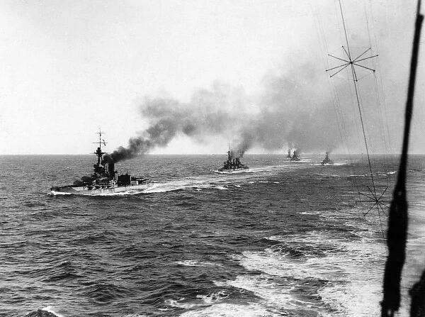 British battleships at sea, WW1