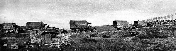 British Convoy heading for the Somme Front; First World War