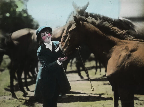 British Country Scene - Girl and Horse