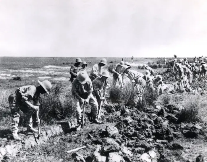 Framed Print : British Troops Draining Marshes, Salonika Front Print, 1917 Framed Print : British Troops Draining Marshes, Salonika Front Print, 1917