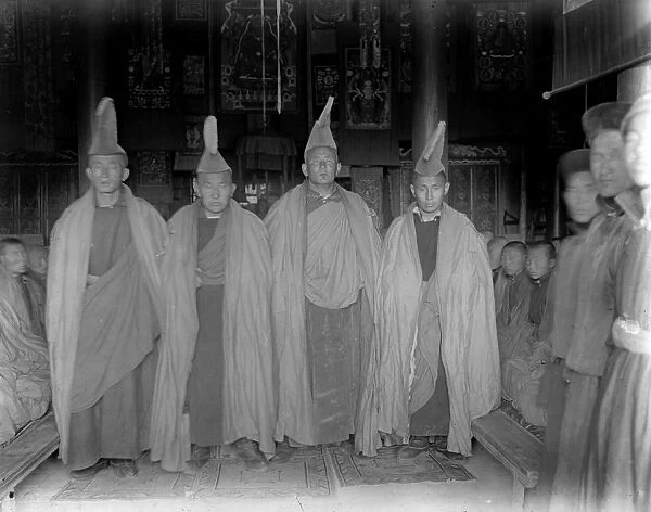 Buddhist priests at a ceremony in a Temple in Kashgar