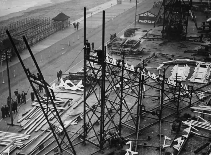 Framed Print : Rollercoaster Construction at Ramsgate Print Framed Print : Rollercoaster Construction at Ramsgate Print