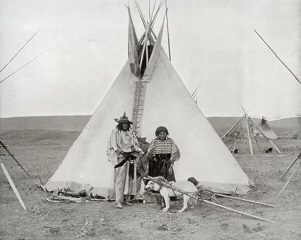 Bulls Head Indian, Squaw and Dog, Canada