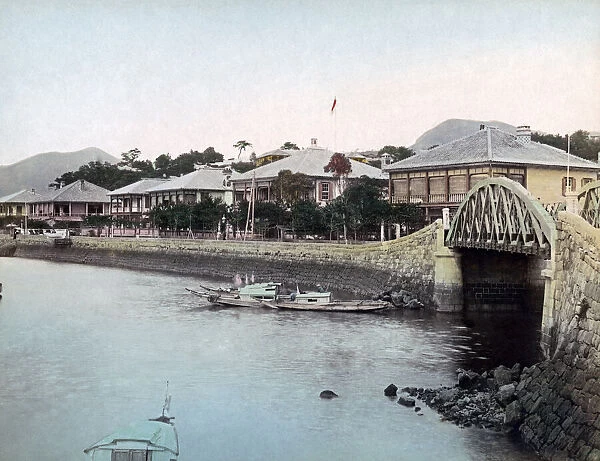 The Bund, Nagasaki, Japan, circa 1880s. Date: circa 1880s