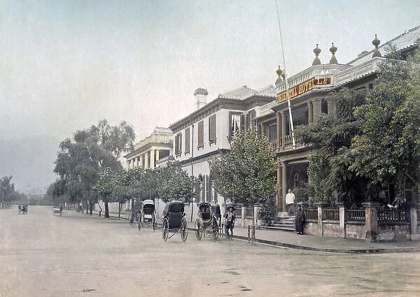 The Bund and Oriental Hotel Kobe, Japan, circa 1880s