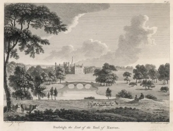 Framed Print : Distant View of Burghley House Print Framed Print : Distant View of Burghley House Print