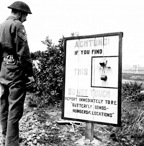 Butterfly Bombs Warning Notice, Italy, 1944