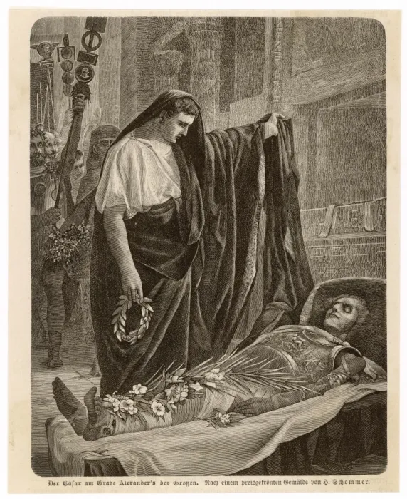 Framed Print : Caesar Inspects Alexander's Mummified Corpse Print Framed Print : Caesar Inspects Alexander's Mummified Corpse Print