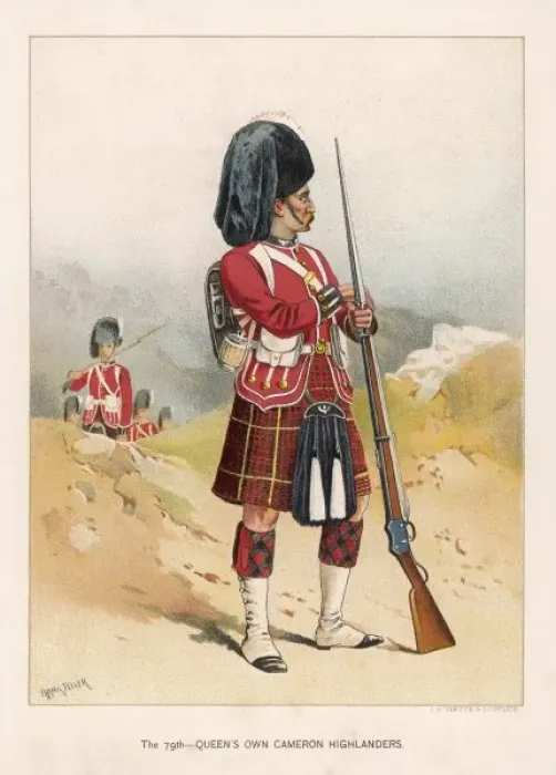 Framed Print : Cameron Highlanders 79th Regiment Print Framed Print : Cameron Highlanders 79th Regiment Print