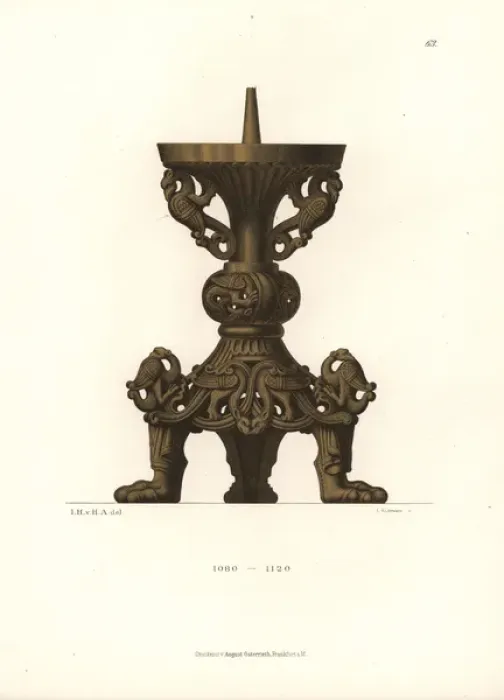 Framed Print : Candlestick Chromolithograph Print Framed Print : Candlestick Chromolithograph Print
