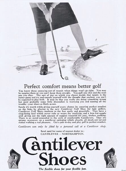 Cantilver Shoes Advert, 1927