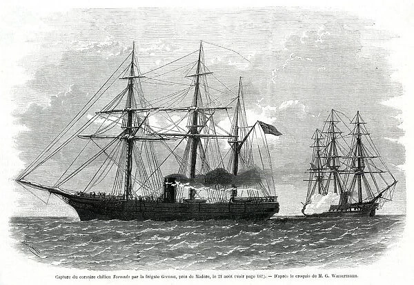 Capture of the Chilean Ship Tornado by the Frigate Gerona