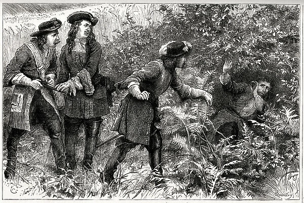 Capture of James Scott, 1st Duke of Monmouth, hiding in a ditch on 8 July 1685