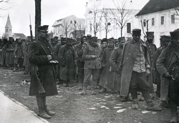 Captured Serbian troops, Mitovitza, Serbia, WW1