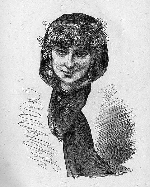 Caricature of Florence St John, singer and actress