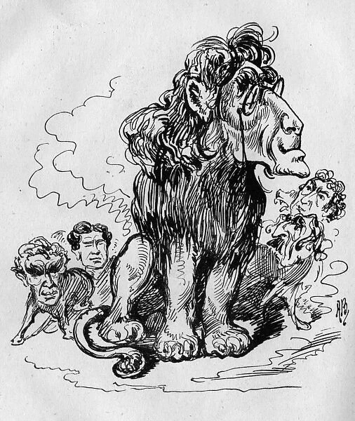 Caricature, Henry Irving as The Lyceum Lion