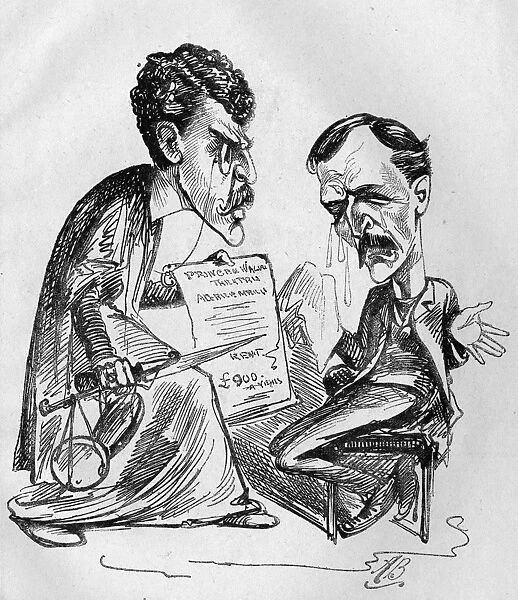 Caricature of Squire Bancroft and Edgar Bruce