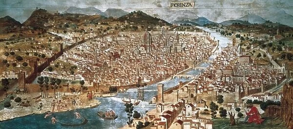 Carta della Catena. View of Florence in 1490