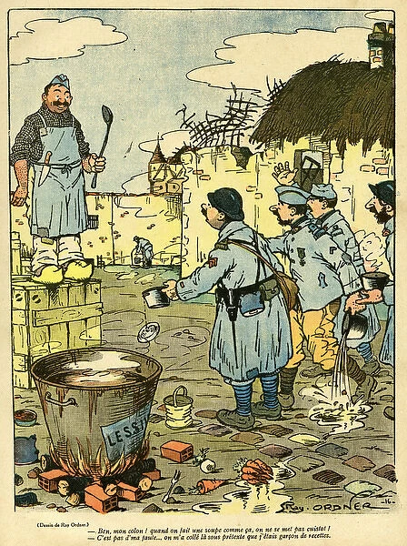 Cartoon, Complaining to the cook, WW1
