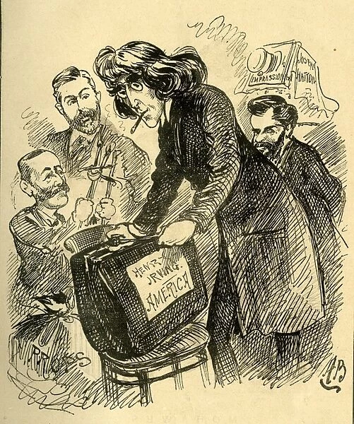 Cartoon, Henry Irving setting off on his American tour