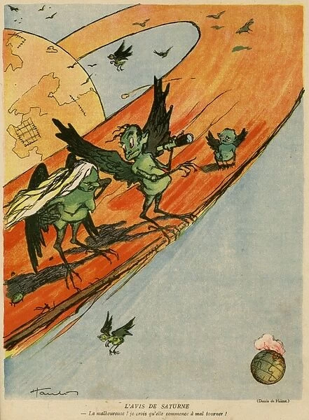 Cartoon, The opinion of Saturn, WW1