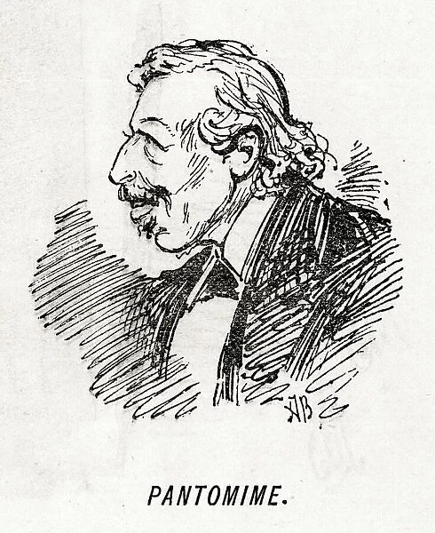 Cartoon portrait, E L Blanchard, English writer