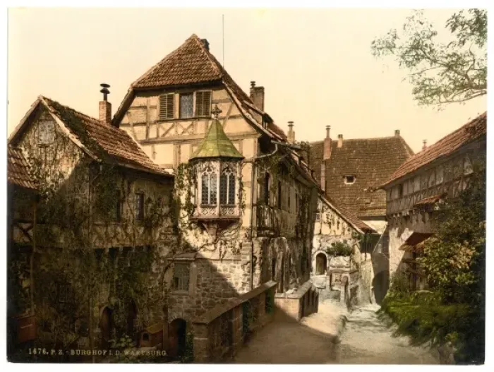 Framed Print : Wartburg Castle Yard Print, Thuringia, Germany c. 1890-1900 Framed Print : Wartburg Castle Yard Print, Thuringia, Germany c. 1890-1900