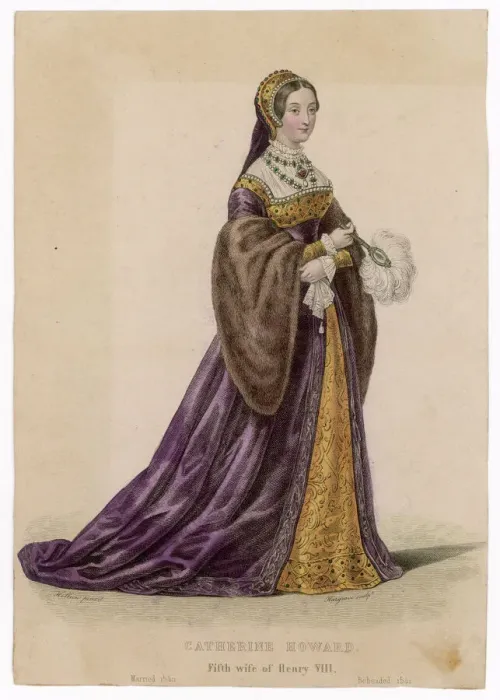 Framed Print : Catherine Howard Print - 5th wife of Henry VIII holding a feather fan Framed Print : Catherine Howard Print - 5th wife of Henry VIII holding a feather fan