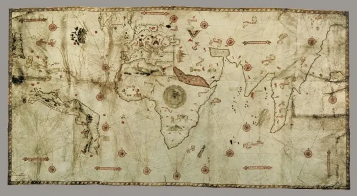 Framed Print : The Caverio Map Print, circa 1505