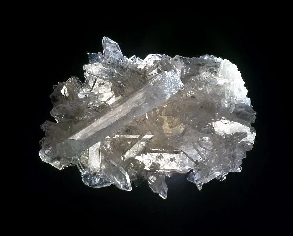 Celestite. A mass of celestite crystals. Celestite is strontium sulphate
