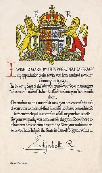 Certificate from Queen Elizabeth II