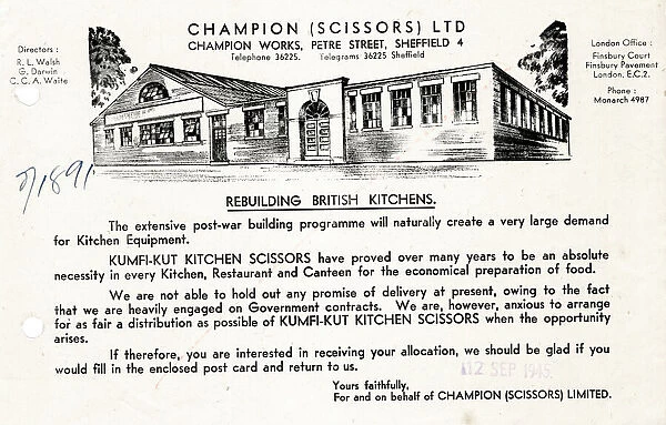 Champion (Scissors) Ltd, Sheffield, Yorkshire