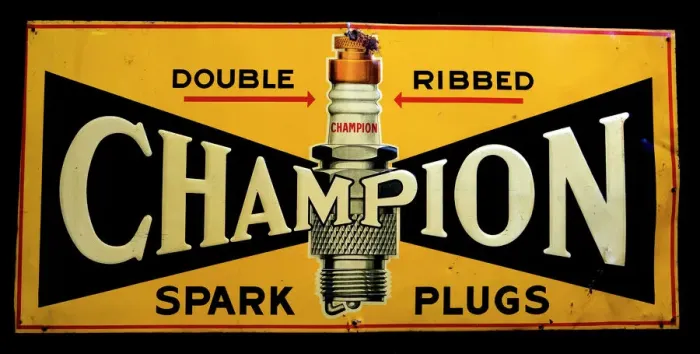 Framed Print of Champion Spark Plugs Print Advertising Vintage Tin
