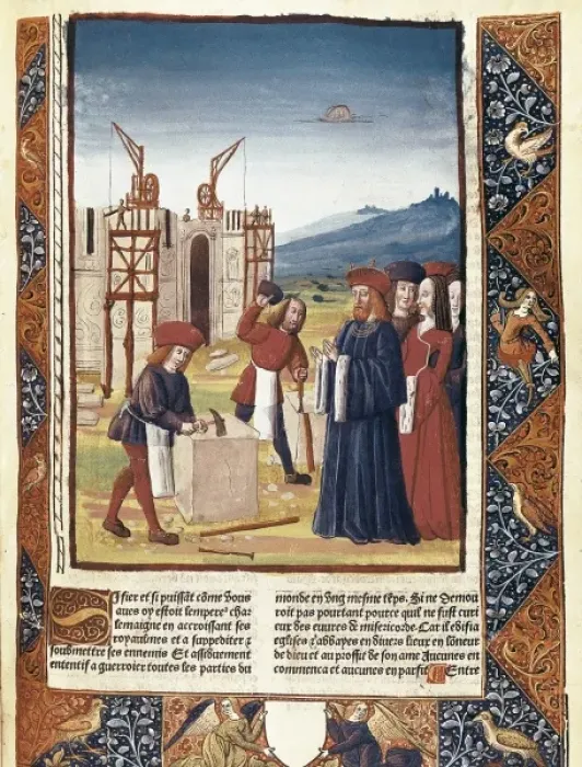 Framed Print : Charlemagne at Aix la Chapelle Construction Print Framed Print : Charlemagne at Aix la Chapelle Construction Print