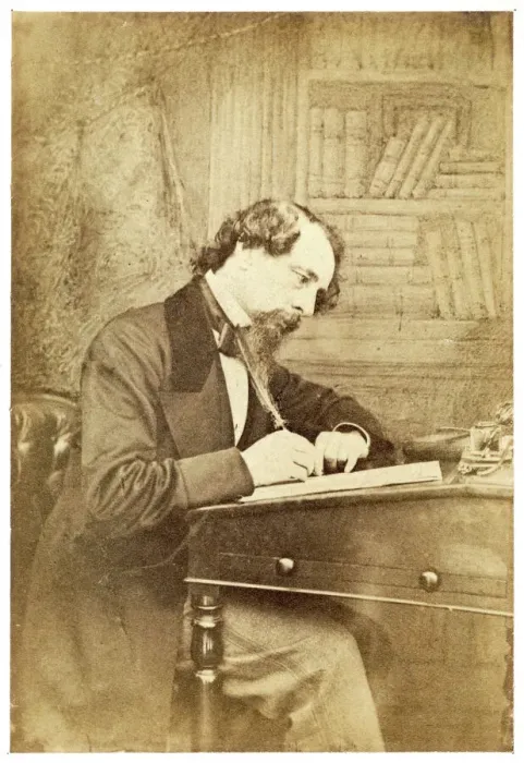 Framed Print : Charles Dickens at Writing Desk Print Framed Print : Charles Dickens at Writing Desk Print