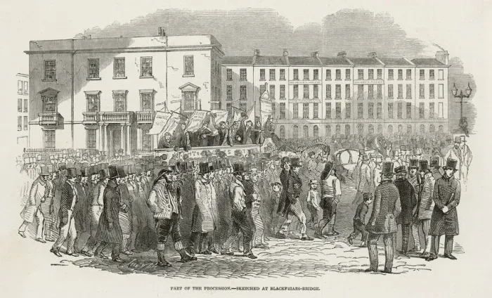 Framed Print : Chartist Procession Print: Blackfriars Bridge Demonstration Framed Print : Chartist Procession Print: Blackfriars Bridge Demonstration