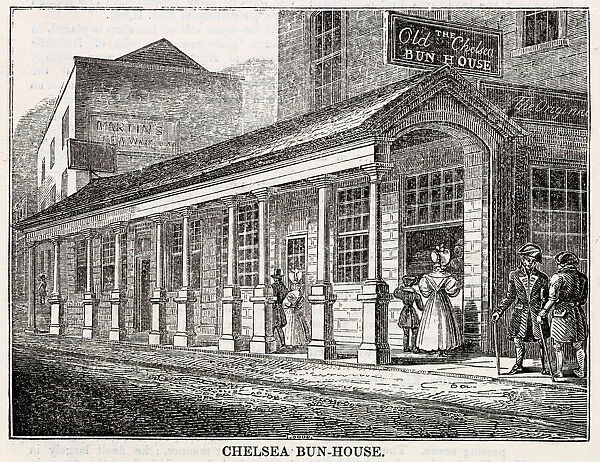 The Chelsea Bun House in 1839, originator of the Chelsea bun