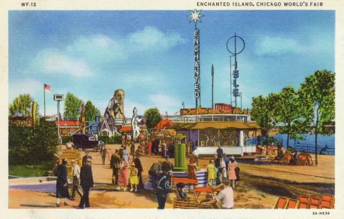 Framed Print : 1933 Chicago World's Fair Print: Enchanted Island Playground Framed Print : 1933 Chicago World's Fair Print: Enchanted Island Playground