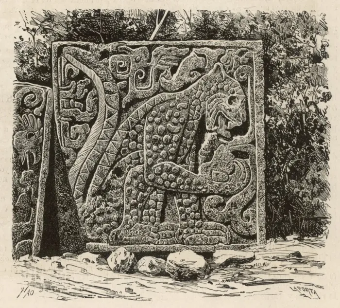 Framed Print : Chichen Itza Cat Bas-Relief Print Framed Print : Chichen Itza Cat Bas-Relief Print