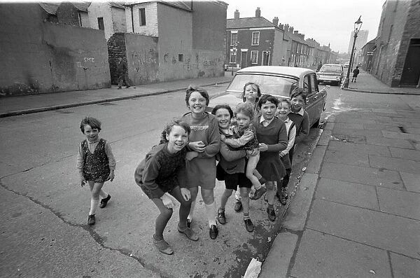 Children in Falls Road area, Belfast, Northern Ireland