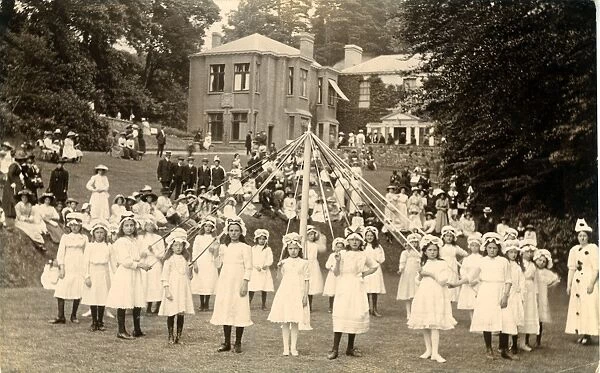 Children Maypole Dancers at Clarence Hall, Crickhowell