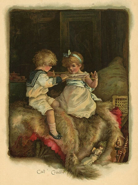 Two children playing Cats Cradle