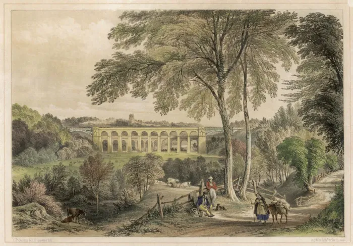 Framed Print : Print of Chirk Viaduct and Aqueduct Framed Print : Print of Chirk Viaduct and Aqueduct