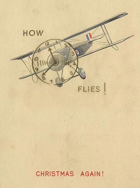 Christmas card - First World War biplane