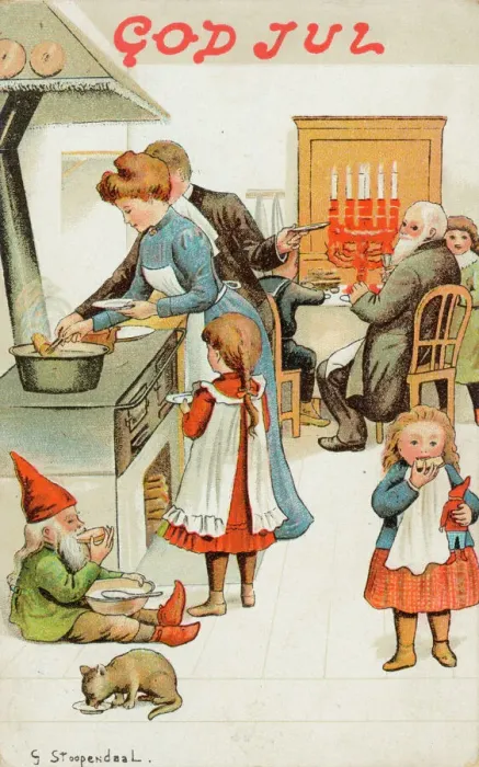 Framed Print : Christmas Cookery Print C1905 - Preparing the Family Dinner Framed Print : Christmas Cookery Print C1905 - Preparing the Family Dinner